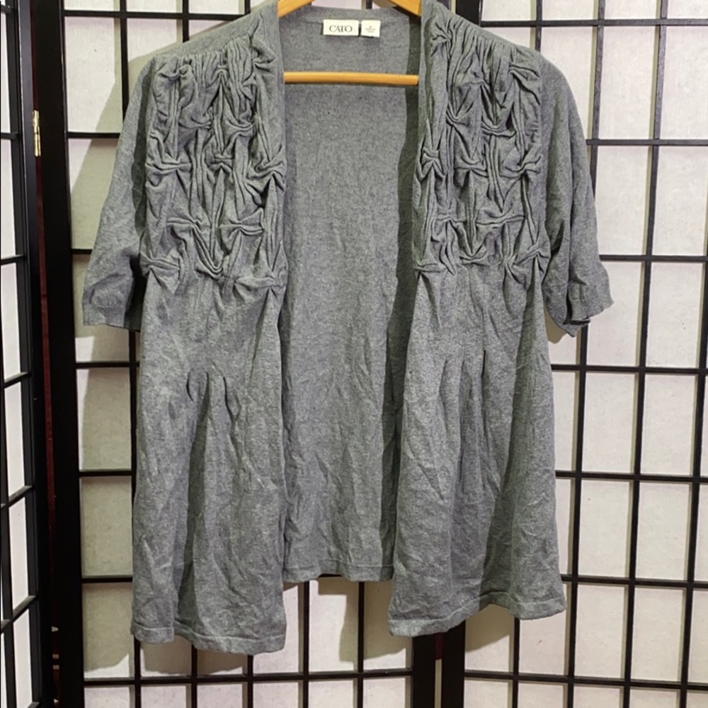 Cato Open Front Short Sleeve Sweater Size M